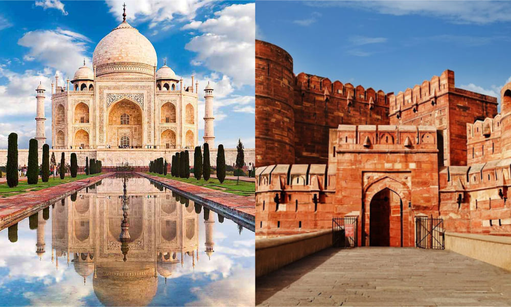 Taj Mahal and Agra Fort.