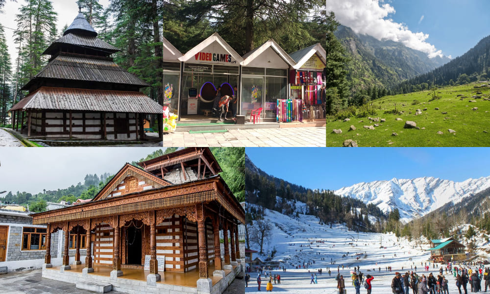 Manali :- Hidimba Temple,Club House,Green Valley,Vashisht Temple,Solang Valley