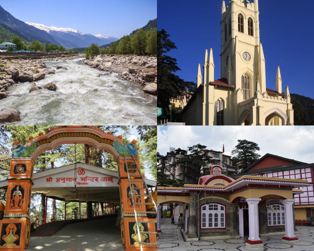 Shimla To Manali:-On The way Visit Kullu,Christ Church, Shree Hanuman Temple, Kali Bari Temple.