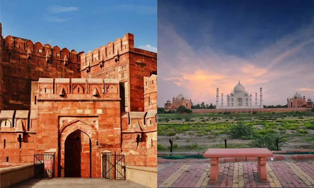 Agra Fort,Mehtab Bagh (Great View Of Taj Mahal)